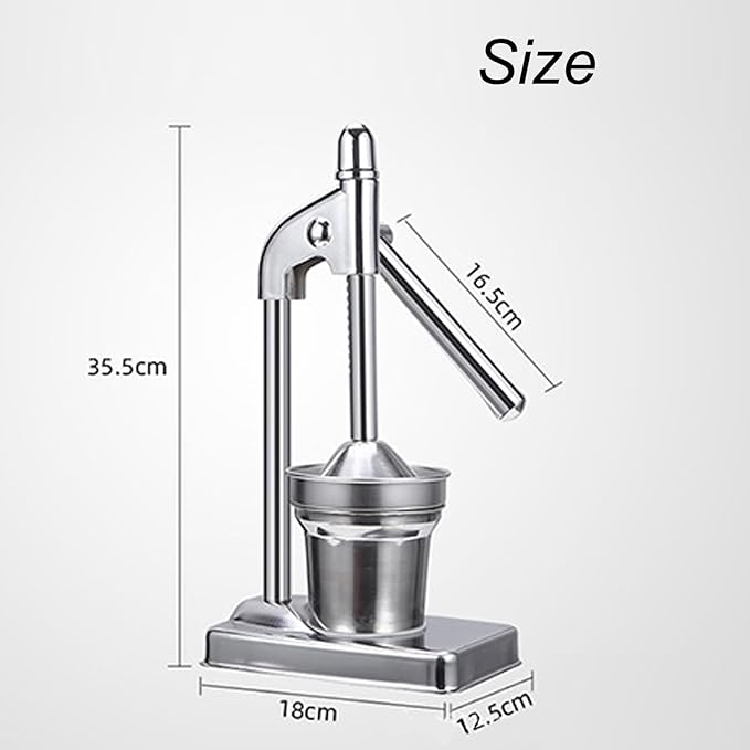 Cast Iron Juicer Hand Press, Manual Juicer Hand Press Cast Iron, Stainless Steel Countertop Juice Press for Oranges Lemons Limes, Easy to Clean, Bar and Kitchen
