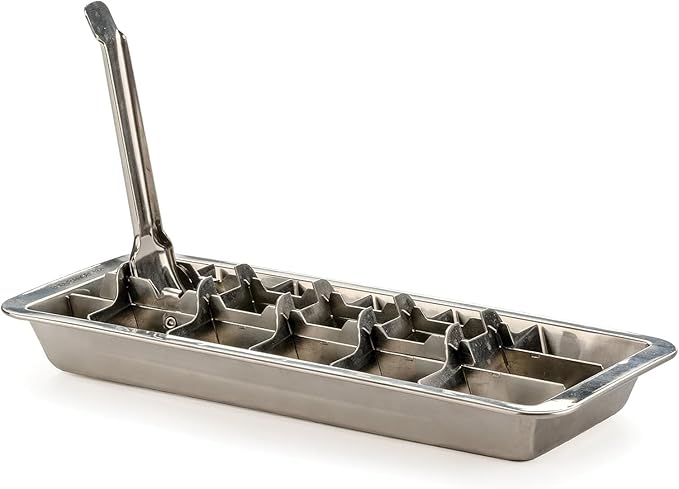 Metal Ice Cube Trays, Stainless Steel Ice Cube Trays, 18-Slot Ice Cube Tray with Easy Release Handle, Detachable Ice Trays for Bars Kitchens Dishwasher, Stainless Steel Ice Cube