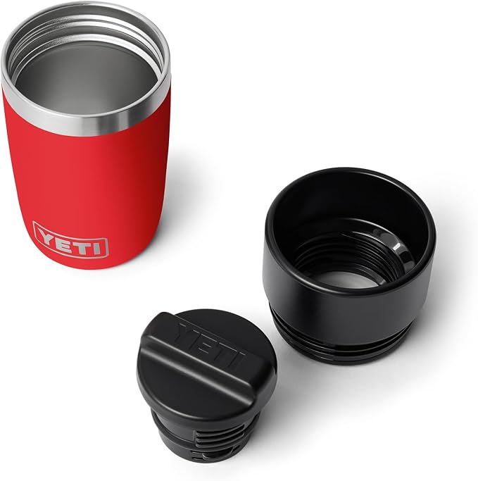 YETI Rambler 8 oz Travel Bottle, Stainless Steel, Vacuum Insulated with Leakproof Commuter Cap, Rescue Red