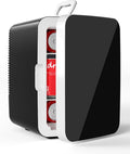 Electactic 10L Compact Mini Fridge, Portable Small Refrigerator, Small Cosmetics Cooler, 2.6 Gal Mini Fridge with AC/DC Adapters for Beverage, Food, Makeup, Bedroom, Office, Dorm, Classic Black