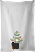 Caroline's Treasures BB9254WTKT Welsh Black-Necked Goat Christmas White Kitchen Towel Set of 2 Dish Towels, Teal Decorative Bathroom Hand Towel for Hand, Face, Hair, Yoga, Tea, Dishcloth, 19 X 25, Wh
