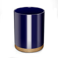 Ceramic Kitchen Utensil Holder for Countertop, Modern Crock with Non-Slip Cork Base, Counter Organizer for Cooking Tools , Blue