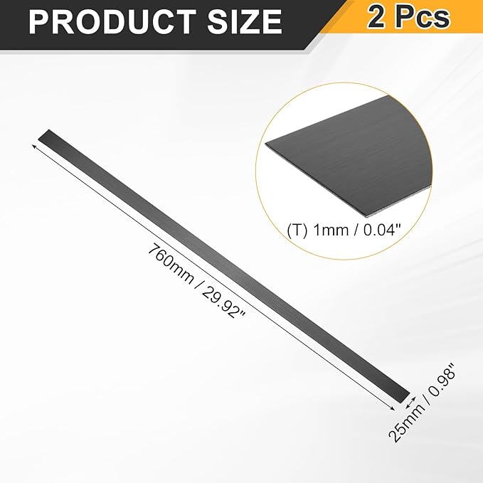 uxcell 2Pcs 304 Stainless Steel Sheet Gap Filler, 30" x 1" Self-Adhesive Metal Molding Trim Strip Gap Cover for Microwave Mirror Frame Home Decoration, Brushed Black