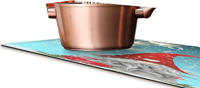 ALAZA Christmas Traditional Gnome Tomte with Red Heart Trivet Table Runner 40 Inches Long Trivet for Hot Pots and Pans/Hot Dishes,Table Protector Heat Up to 230F, Decorative Hot Plates