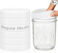 Teenyyou 6 Pcs Silicone Lids Mason Jar Lids Thickened Leak Proof Lid for 70mm Mouth Mason Jars, Reusable Large Canning Jar Caps(White)