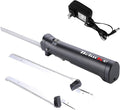 BEHNKE Cordless Electric Knife with 4 Serrated Blades, Rechargeable Carving Knife with Safety Lock Trigger, for Meats, Poultry & Bread, Black