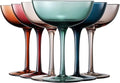 Beautiful Colored Martini, Champagne & Cocktail Luxury Coupe Glasses | Set of 6 | Crystal 6 6oz - Stemmed Goblet Drinking Cups, Color Gift Set - Her, Wife & Mom - Colorful Drinkware - Water, Wine