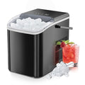 NEWBULIG Countertop Ice Maker Machine with Handle, Portable Bullet Ice Maker Produces 9 Cubes in 6 Minutes, 26 lbs per 24 Hours, Includes Basket & Scoop, for Home Kitchen RV Camping Party, Black