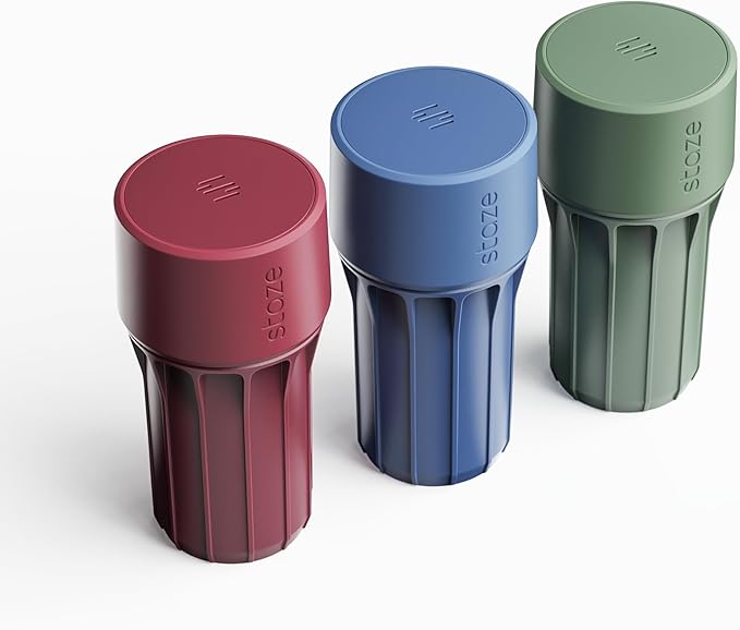 Staze Air Tight Smell Proof Container (148ml) – Vacuum Seal Jar - Waterproof Food Storage Canister, Portable Small Smell Proof Jar for Coffee, Herb, Spice & Gummies - (MIDNIGHT TRIO)