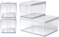 Prepdeck Food Storage Containers from 20% More Capacity - Streamlined & Stackable - Super Seal Lids - Measure in ml, oz & Cups - Color-Matched Grippy Silicone Foot Trim - 3 Size Options, 5 Colors