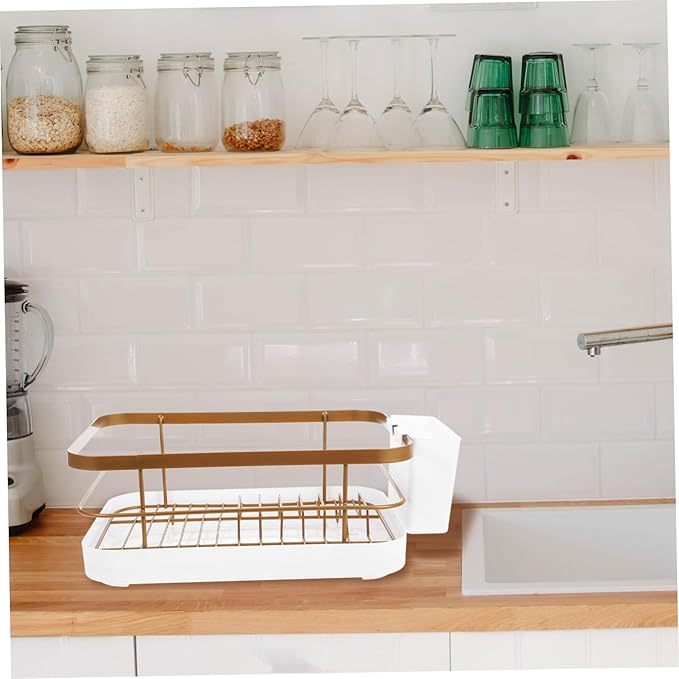 OUNONA 1set Large Capacity Kitchen Dish Rack Over Sink Drying Stand Counter Dish Organizer Drying Rack Cutlery Holder