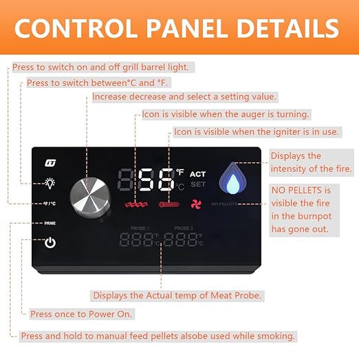 Replacement Pit Boss PID Thermostat Control Board 80051 Compatible for Pit Boss Platinum Series Laredo 1000 Wood Pellet Grill, with WiFi & Bluetooth Function, can Connect to Mobile APP.