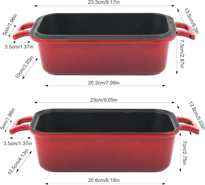 Demine Bread Pan Enameled Cast Iron Loaf Pan with Lid, Bread Oven, Dutch Oven Loaf Cast Iron for Baking Homemade Sourdough Bread