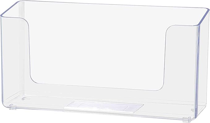 Marketing Holders 6 Pack 5" W Brochure Holder Countertop Menu Display Stand Postcard or Booklet Bin Clear Acrylic Literature Printed Material Organizer Take One Horizontal for Libraries and Schools