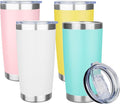 20oz Tumbler with Lid Stainless Steel Insulated Tumblers Travel Coffee (4, Yellow/White/Light Green/Light Pink)