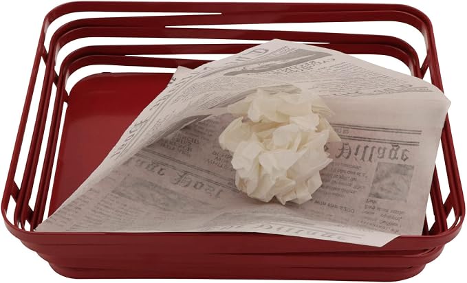 G.E.T. 4-T3000 White Newspaper Theme Cone Basket Liner / Deli Wrap Paper Paper Food-Safe Tissue Liners Collection (Pack of 2000)