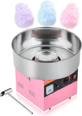 VEVOR Cotton Candy Machine Commercial, 1000W Electric Candy Floss Maker, Easy Use with 15 inch Stainless Steel Bowl and Sugar Scoop, Makes Hard Candy for Home Kids Birthday, Family Party, Pink