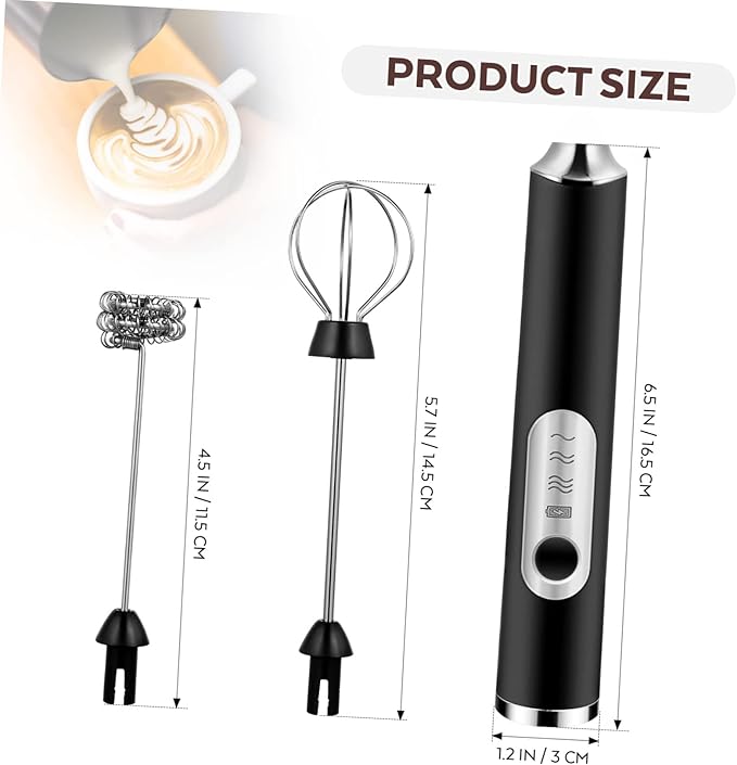 Alipis Milk Frother Electric Cappuccino Maker Handheld Mixer for Matcha Latte Speeds Usb Charging