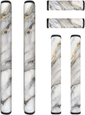 Refrigerator Door Handle Covers Set of 6, Antiskid for Fridge Oven Dishwasher Keep Your Kitchen Appliance Clean from Smudges, Food Stains for Home Decoration, White Grey Gold Marble