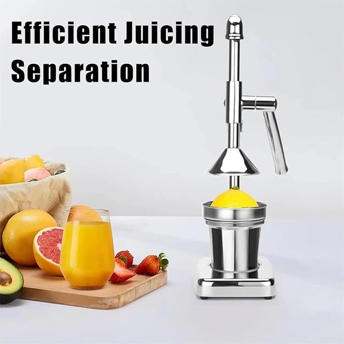 Cast Iron Juicer Hand Press, Effective Stainless Steel Manual Juicer, with Non-Skid Cup Base Effort Saving Lever for Fresh Lemonade OrangeJuice for Home and Kitchen