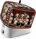Kitchen Fat Chef Toaster Cover 2 Slice, Vintage Cook Gourmet Dustproof Bakeware Oven Protector with Top Hook, Red Black Plaid Waterproof Small Kitchen Appliance Toasters Dust Cover, 12"x7.5"x8"