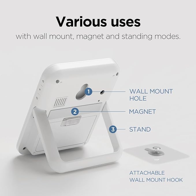 mooas Shower Clock with Waterproof Timer, Temperature, Humidity + Metal Touchless Automatic Liquid Soap Dispenser, Stainless Steel, Rechargeable, IPX5 Waterproof for Bathroom, Kitchen, Handwashing