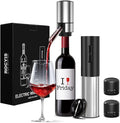 Wine Gifts-Electric Wine Opener and Aerator Set-Wine Dispenser Battery Operated, Rechargeable Wine Bottle Opener & Pourer with Foil Cutter, Vacuum Stoppers
