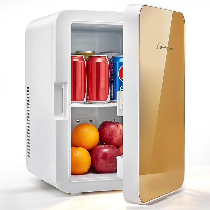 Mini Fridge, 10L Portable Personal Refrigerator - Cooler and Warmer, Ideal for Car Use and for Skin Care, Cosmetics, Beverage, Food,Great for Bedroom, Office, Dorm