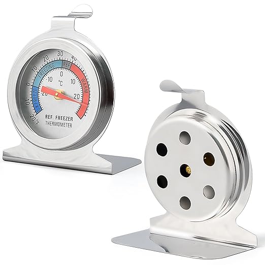 16 Pack Refrigerator Thermometer Large Dial Freezer Thermometer Classic Series Fridge Alarm Thermometer Internal Temperature Gauge for Fridge Freezer Cooler