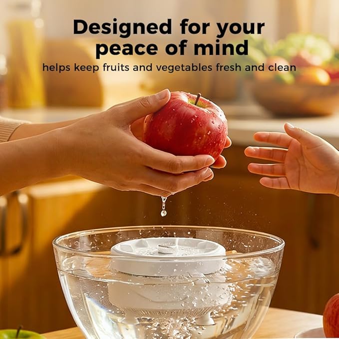 2026 New Fruit and Vegetable Washing Machine, Countertop Fruit Washing Machine, Electric Vegetable Cleaner, Device Waterproof, for Fruits, Suitable for Use in the Kitchen (2PCS)
