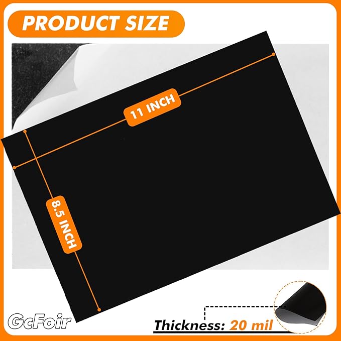 Adhesive Magnetic Sheets 8.5 x 11 Inch, 50 Packs Magnetic Sheets with Adhesive Backing - 0.5mm Thickness Flexible Magnet Sheets for Dies Storage, Craft Projects, Photos, School, Office