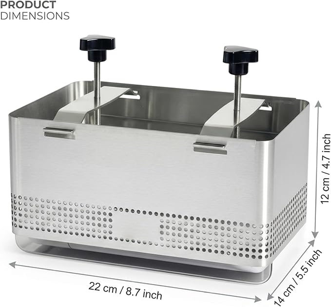Tofu Press - Stainless Steel Tofu Mold & Paneer Cheese Press Kit for Homemade Firm Yogurt Strainer, Includes Drain Tray & Cloth, XL Mold