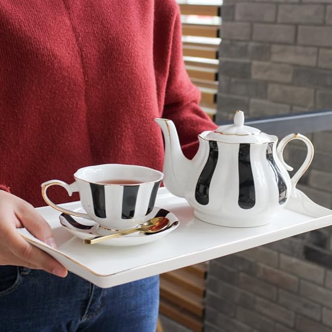 Hemoton Polka Dot Cup and Saucer Set 5.51In European Style Ceramic Coffee Mug with Saucer for Latte Cappuccino Tea Smooth Grip and Design for Home Kitchen Dining