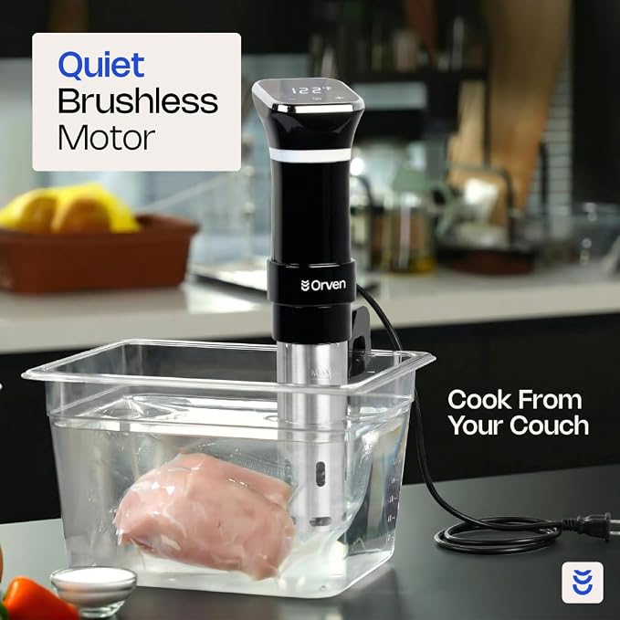 Sous Vide Cooker 1100W – Precision Immersion Circulator with ±0.2°F Accuracy, Quiet Brushless Motor, Adjustable Clamp, 4–20L Capacity, Stainless Steel, Built-In Timer, Easy Digital Control