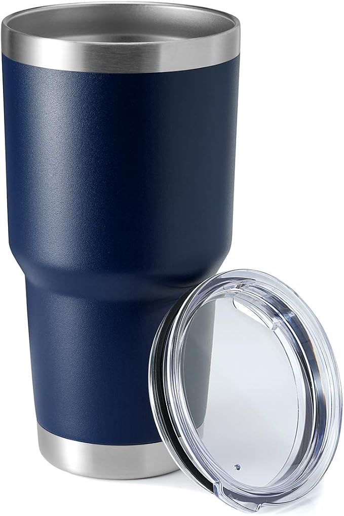 HASLE OUTFITTERS 30oz Stainless Steel Tumbler, Double Wall Vacuum Insulated Travel Mug Tumbler, Durable Insulated Coffee Mug, Gift Box Set (Navy, 1)