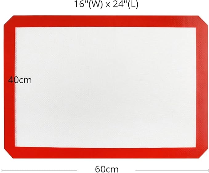 Silicone Baking Mat For Cookie Sheet - Non Stick Sheet Mat - Professional Grade Liner Sheets (Size : Red 60x40cm A)
