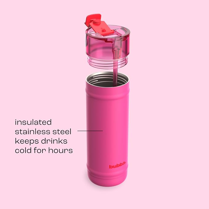 bubba 32 oz Dualsip Insulated Stainless Steel Water Bottle with Straw - Reusable, Leakproof, Lightweight, Dishwasher Safe, Lead-Free and BPA-Free, Flora Aura