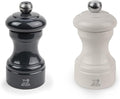 Peugeot Bistro Pepper and Salt Mill Set, 4in - Essential Kitchen Tools with Adjustable Grinding Precision, Beechwood Mills - Enhance Flavors in Everyday Cooking (Slate/Ivory)
