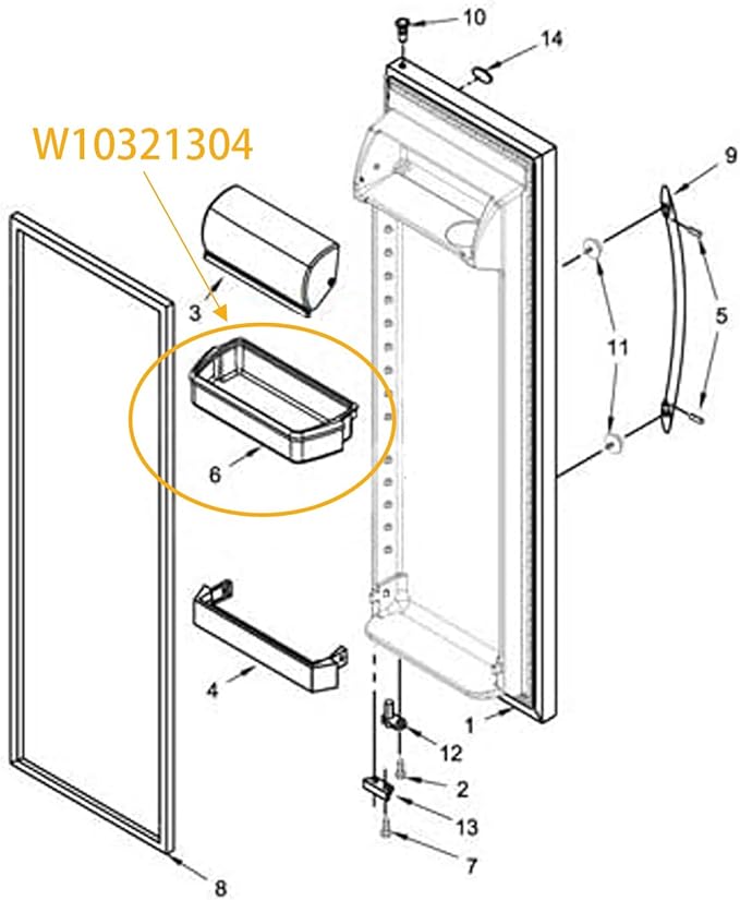 2 Packs Refrigerator Door Shelf Bin Compatible with Whirlpool WRS322FDAB05 WRS322FDAM00 WRS322FDAM03 WRS322FDAM04 WRS322FNAM00 WRS322FNAM01 WRS322FNAW00 WRS325FDAB06 WRS325FDAM04 WRS325FDAT04