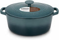 Cuisinart Chef's Classic Enameled Cast Iron Dutch Oven with Lid, Porcelain Enameled Interior, Oven Safe, Induction Compatible, 7-Quart, Round, Teal Gradient
