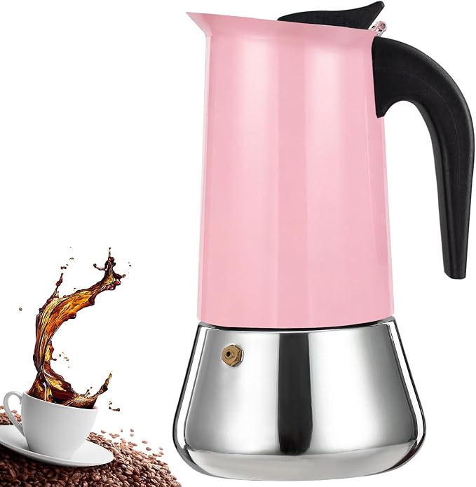 12 Cup Stovetop Espresso Maker Stainless Steel Moka Pot Stove Top Percolator Italian Coffee Makers Capable Mocha Greca Machine Cafe Classic Induction Cookers for Home and Camping 600ml 20oz
