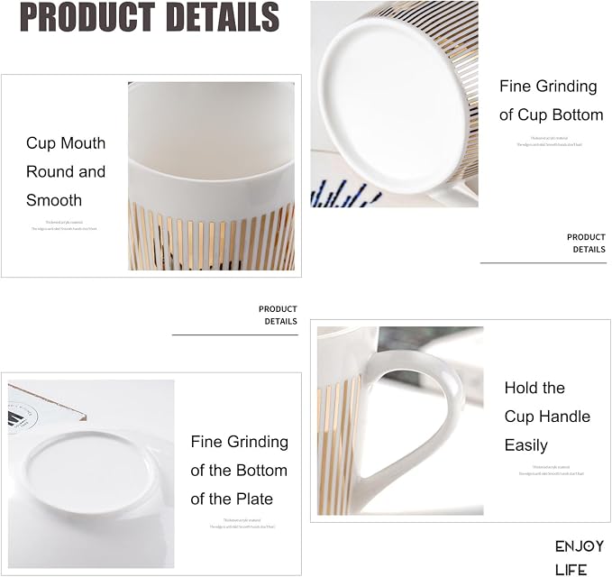 Old Craftsmen's Coffee Cup and Saucer Sets 8.45oz Unique Dynamic Mirage Reflection Tea Cup Luxury Porcelain Mirror Ceramic Mug Gifts for Cappuccino Espresso 250ml Hummingbird