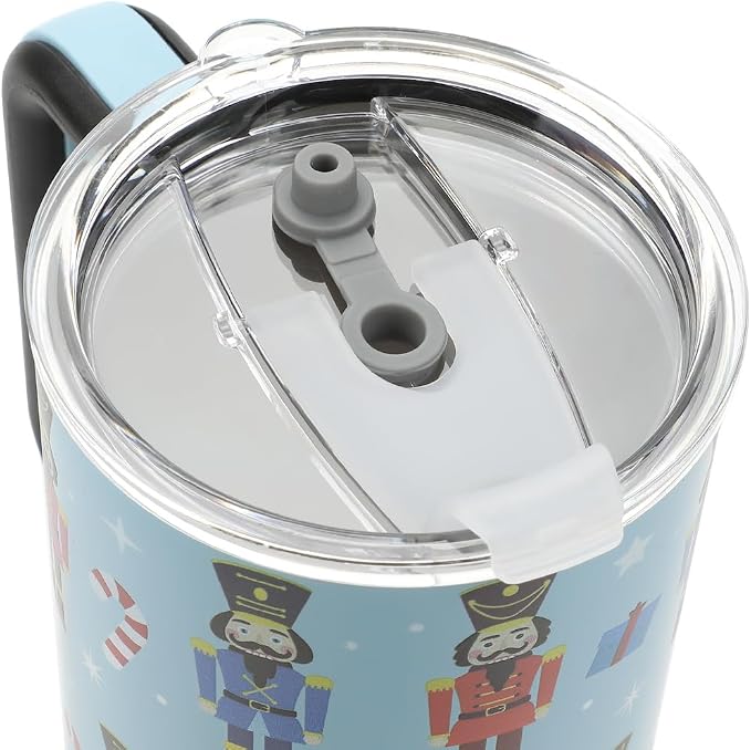 Bioworld Nutcrackers Vacuum Insulated 40 Oz. Stainless Steel Tumbler with Reusable Straw & Leak-Proof Lid Easy Carry Handle for Travel or Home