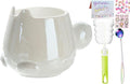 Pearl Ceramic Coffee Mug for Tea Latte Milk Cute Love Shape Cup for Home Office Women Gift 6.5 oz (white fat bunny, 430 ml)