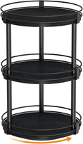 Snughome Lazy Susan Organizer, 3 Tier Rotating Spice Rack for Countertop, Turntable Lazy Susan Kitchen Countertop Organizer, 10.2" x 10.2" x 18.5", Black