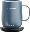 Kepwam Self Heating Coffee Mug T2, 16oz Smart Heated Coffee Mug, 150 Min Battery Life - Hot up to 149℉ Temperature Control Coffee Mug Warmer, Gifts for Dad Mom (No APP)