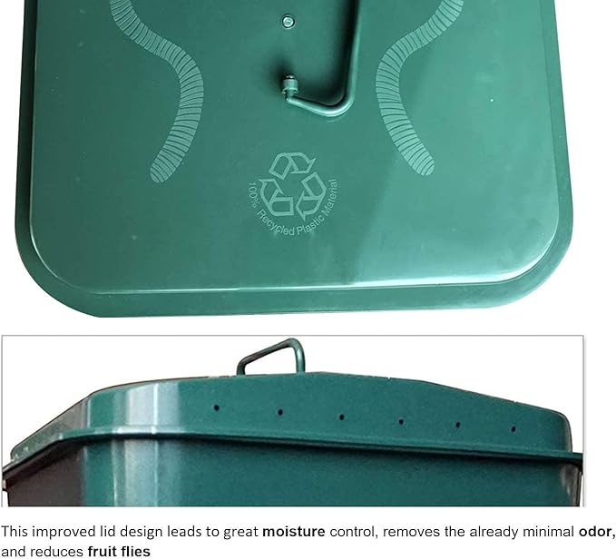 The Original VermiHut® Plus 5-Tray Worm Composter – Dark Green | Indoor & Outdoor Vermicomposting Bin | Sustainable Design for Food Waste Recycling