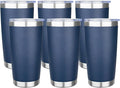20oz Tumbler with Lid Stainless Steel Insulated Tumblers Travel Coffee Tumbler Bulk Double Wall Vacuum Insulated Water Cup Gifts for Christmas Women Men Her Him Home Office(Navy, 6pack)