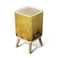 Small Trash Can with Lid Gold texture for cover cards flyers poster Bronze paint Stone backdrop Wastebasket with Press Cover Dog Proof Garbage Can Waste Bin for Kitchen Bathroom Nursery 2.6 Gallon