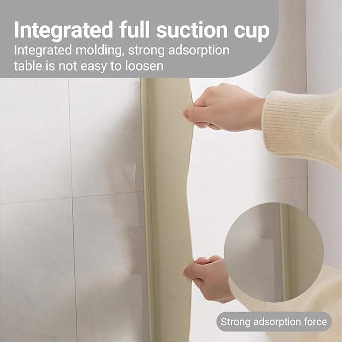 Silicone Splash Guard for Kitchen Sink & Bathroom - 19" Wide Water Baffle with Suction Cups | Faucet & Countertop Protection (Beige)
